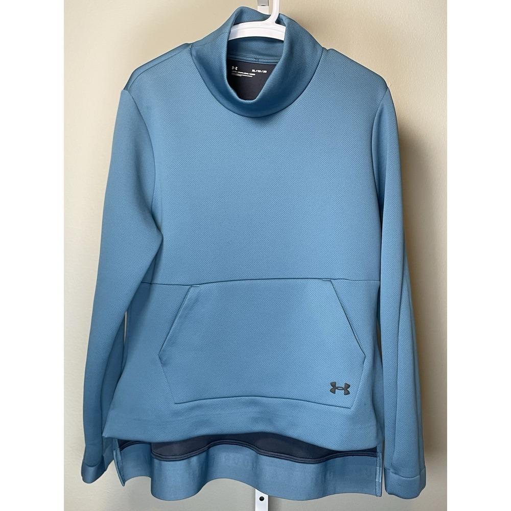 Under Armour Move Mock Neck Women's Loose Fit Sweatshirt‎ Turquoise Blue XL